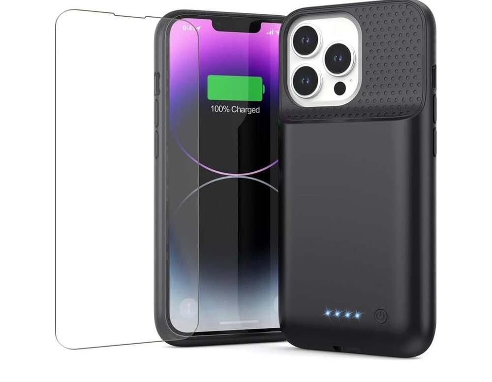 Feob Battery Case For iPhone 14 Pro Black 7500Mah